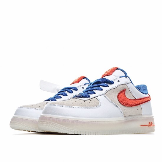 Nike Air Force 1 Low White Blue Red Running Shoes 318988 110 AF1 Unisex