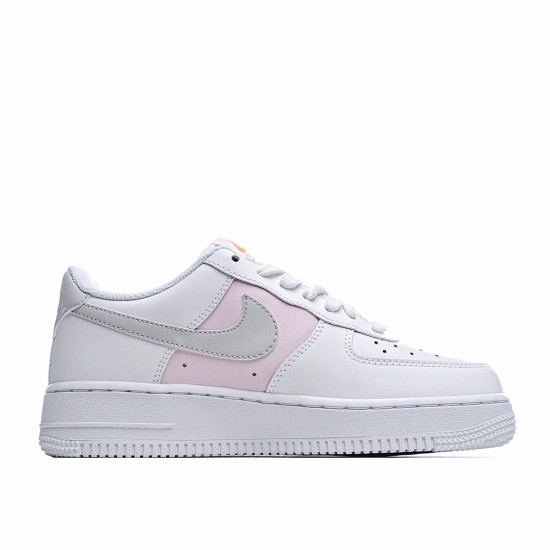 Nike Air Force 1 Low White Pink Silver CZ0369-100 Womens Casual Shoes