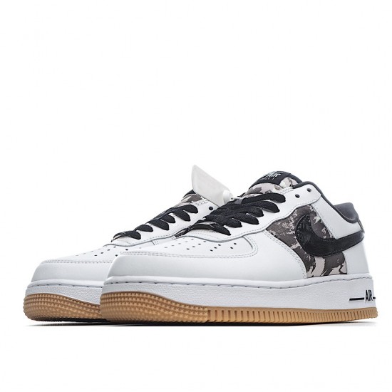 Nike Air Force 1 Low White Ripstop Camo Black Gum AZ7891-100 Unisex Casual Shoes