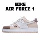 Nike Air Force 1 Low White Brown Running Shoes CV3039 101 AF1 Unisex