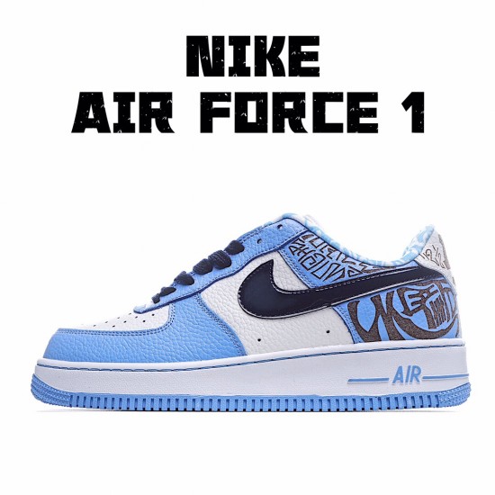 Nike Air Force 1 Prmclot White Black Blue Running Shoes AF1 Unisex BMB490-M5-C1