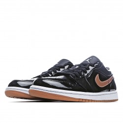 Air Jordan 1 Low Black Gold Casual Shoes 554723 032 Unisex AJ1 jordan 