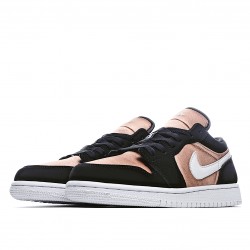 Air Jordan 1 Low Gold White Black 554723 090 Jordan AJ1 Womens Casual Shoes 