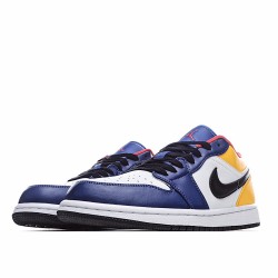 Air Jordan 1 Low Yellow Black White Blue Jordan 553558 123 AJ1 Unisex Casual Shoes 