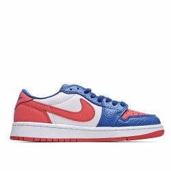 Air Jordan 1 Low Blue White Red CW0658-200 Unisex Running Shoes