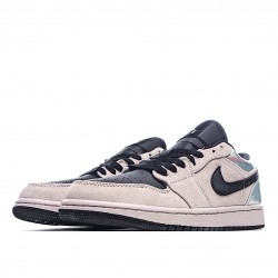 Air Jordan 1 Low WMNS Iridescent Casual Shoes AJ1 Black Pink Unisex Jordan 