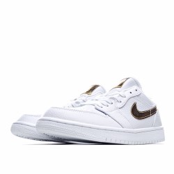 Air Jordan 1 Low White Gold Casual Shoes AJ1 CZ4776 100 Unisex Jordan 