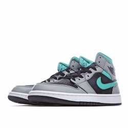 Air Jordan 1 Mid Grey Aqua 554724 063 Gray Green Unisex AJ1 Jordan 