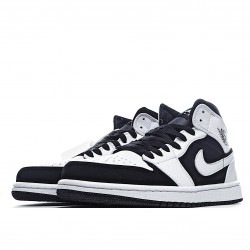 Air Jordan 1 Mid Tuxedo Black White 554724 113 AJ1 Unisex Jordan 