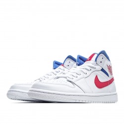 Air Jordan 1 Mid USA White Blue Red BQ6472 164 AJ1 Unisex Jordan 