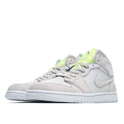 Air Jordan 1 Mid Vast Grey Ghost Green CV3018 001 AJ1 Unisex Green Gray Jordan 