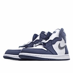 Air Jordan 1 Mid night Navy DC1788 100 AJ1 Unisex Blue White Silver Jordan 