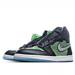 Air Jordan 1 Retro High Zoom Zen Green CK6637 002 Unisex AJ1 Black Green Mens 