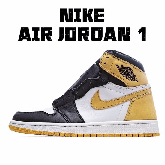 Air Jordan 1 Retro High OG Yellow Ochre Yellow White Black 555088 109 AJ1 Mens Jordan