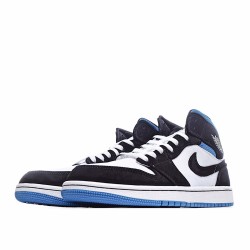 Air Jordan 1 Retro Mid Black Blue White BQ6472-102 Unisex AJ1 Jordan