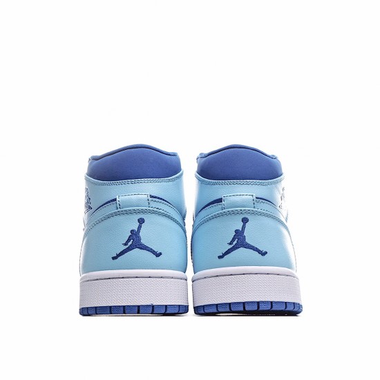 Air Jordan 1 Retro Mid Team Royal Ice Blue 554724-400 Unisex AJ1 Jordan