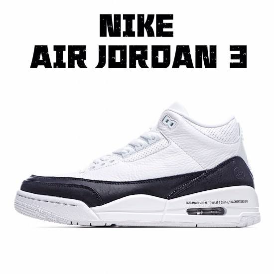 Fragment Design x Air Jordan 3 White Black DA3595 100 AJ3 Mens Jordan Snekaers