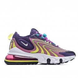 Nike Air Max 270 React Unisex CK2595 500 Purple Yellow White Running Shoes 