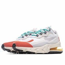 Nike Air Max 270 React White Beige Orange Running Shoes AT6174 200 Unisex 