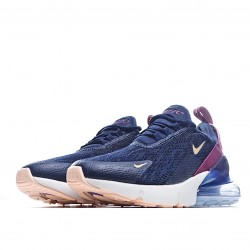 Nike Air Max 270 Womens AH6789 402 Deep Blue White Running Shoes 