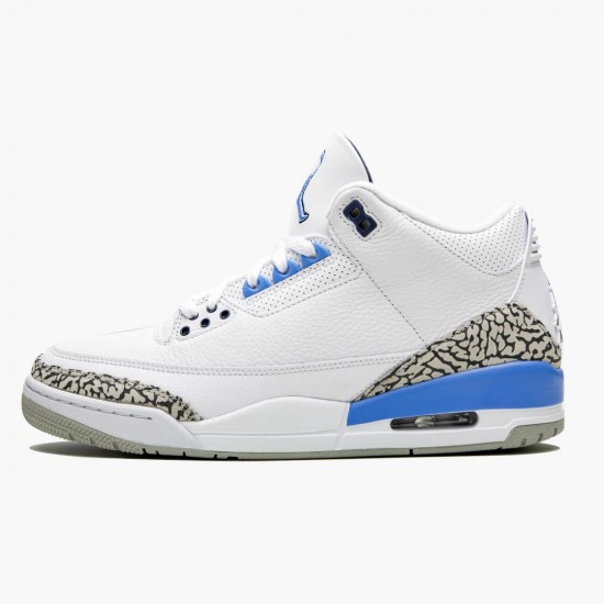 Air Jordan 3 Retro UNC White/Valor Blue Tech Gray CT8532-104