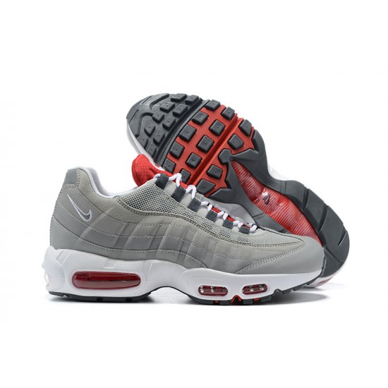 Mens Nike Air Max 95 TT Grey White and Red Sneakers