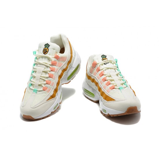 Mens Nike Air Max 95 TT White  Green Brown Sneakers CZ0154-100