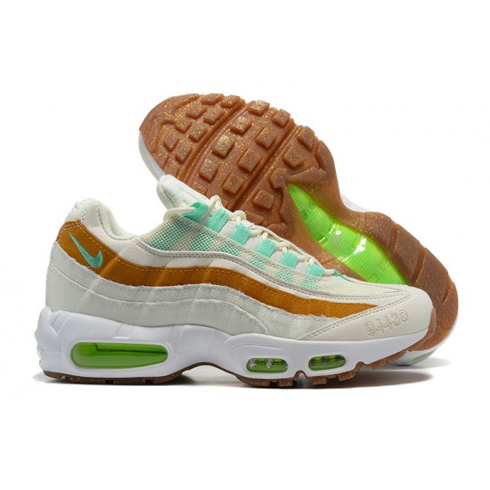 Mens Nike Air Max 95 TT White  Green Brown Sneakers CZ0154-100