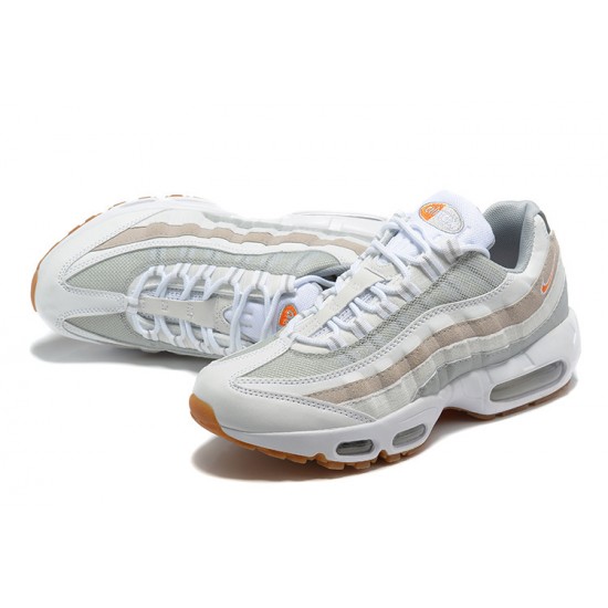 Mens Nike Air Max 95 TT White Grey and Orange Sneakers DM0011-100