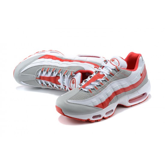 Mens Nike Air Max 95 TT White Red and Grey Sneakers