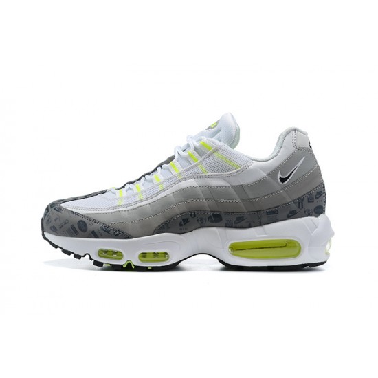 Mens Nike Air Max 95 TT White and Grey Sneakers