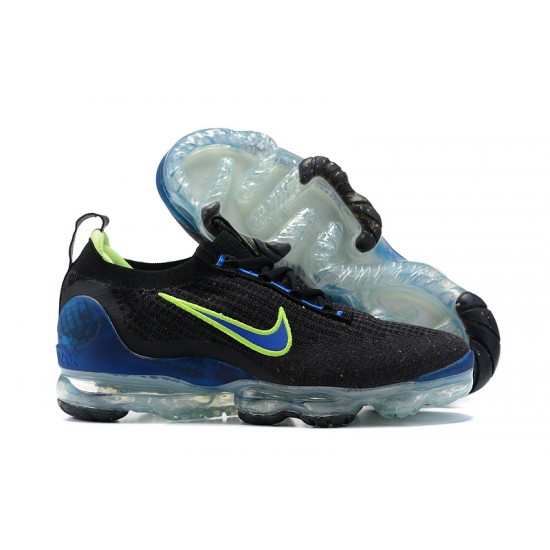 Air VaporMax 2021 Flyknit (W/M) Shoes Black Green and Blue