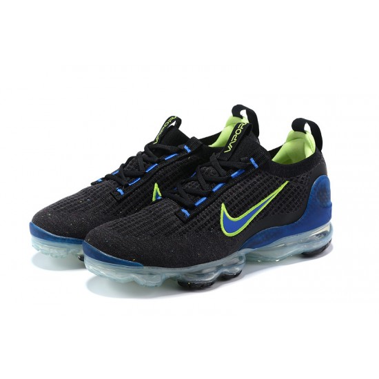 Air VaporMax 2021 Flyknit (W/M) Shoes Black Green and Blue