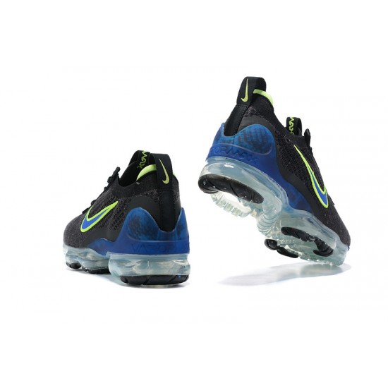 Air VaporMax 2021 Flyknit (W/M) Shoes Black Green and Blue