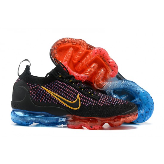 Air VaporMax 2021 Flyknit (W/M) Shoes Black Red and Blue