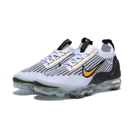 Air VaporMax 2021 Flyknit (W/M) Shoes White Yellow and Black