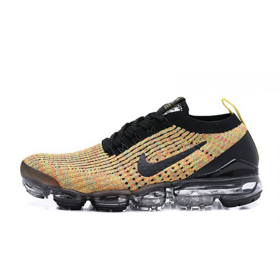 Womens/Mens Nike Air VaporMax Flyknit 3 Black Yellow Sneakers  AJ6900-006