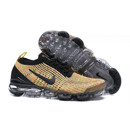 Womens/Mens Nike Air VaporMax Flyknit 3 Black Yellow Sneakers  AJ6900-006