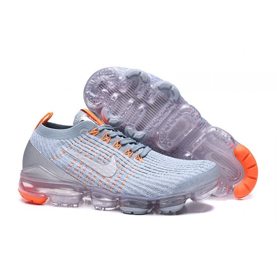 Womens/Mens Nike Air VaporMax Flyknit 3 Grey Orange Sneakers AJ6900-003