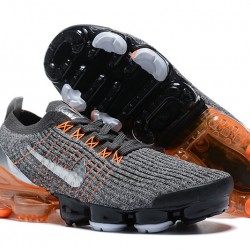 Womens/Mens Nike Air VaporMax Flyknit 3 Grey Orange Sneakers AJ6900-024