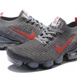 Womens/Mens Nike Air VaporMax Flyknit 3 Grey Red Sneakers CT1270-001