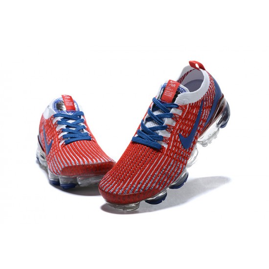 Womens/Mens Nike Air VaporMax Flyknit 3 Red Blue Sneakers CW5585-100