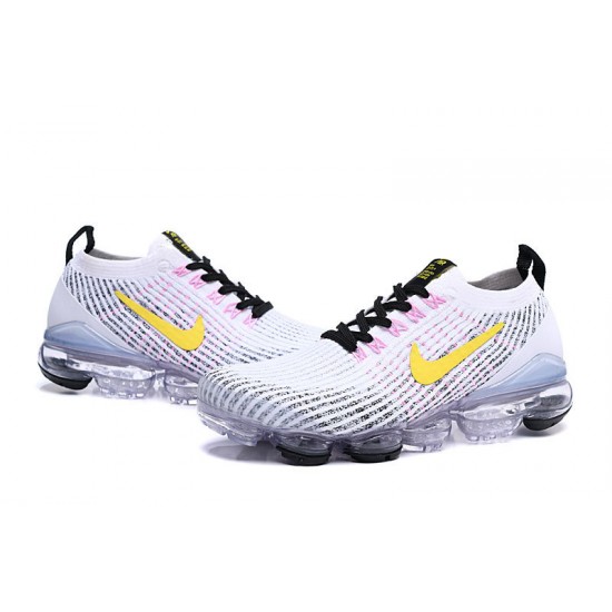 Womens/Mens Nike Air VaporMax Flyknit 3 White Yellow Sneakers AJ6900-103