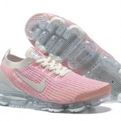 Womens Nike Air VaporMax Flyknit 3 Pink White Sneakers AJ6910-008