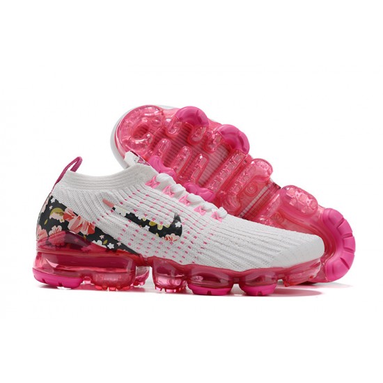 Womens Nike Air VaporMax Flyknit 3 White Pink Sneakers AJ6910-601